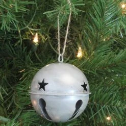Haute Decor 6ct. 3.5" Silver Jingle Bell Ornaments -Northlight Sale Store D348959S 2