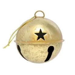 Haute Decor 6ct. 3.5" Gold Foil Jingle Bell Ornaments -Northlight Sale Store D348960S 2