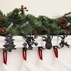 Original MantleClip® Matte Black Assorted Holiday Icons Stocking Holders, 4ct. -Northlight Sale Store D349376S 2