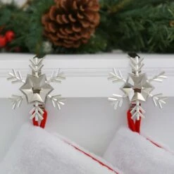 Original MantleClip® Silver Snowflake Icons Stocking Holders, 2ct. -Northlight Sale Store D349402S 2