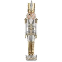 Haute Decor 37" Gold & Silver Christmas Nutcracker -Northlight Sale Store D349410S 1 1