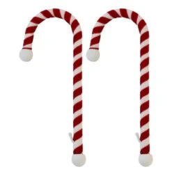 Haute Decor Velvet Candy Cane Stocking Holder, 2ct. 4 Haute Decor Velvet Candy Cane Stocking Holder, 2ct. -Northlight Sale Store D349414S 1 1