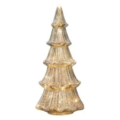 Haute Decor 14" Silver Pre-Lit Mercury Glass Christmas Tree -Northlight Sale Store D349424S 2