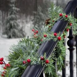 Haute Decor 14" Noble Pine With Berries GarlandTies™, 20ct. -Northlight Sale Store D349508S 2