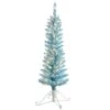 4ft. Pre-Lit Cotton Candy Blue Flocked Fir Artificial Christmas Tree, Clear Lights