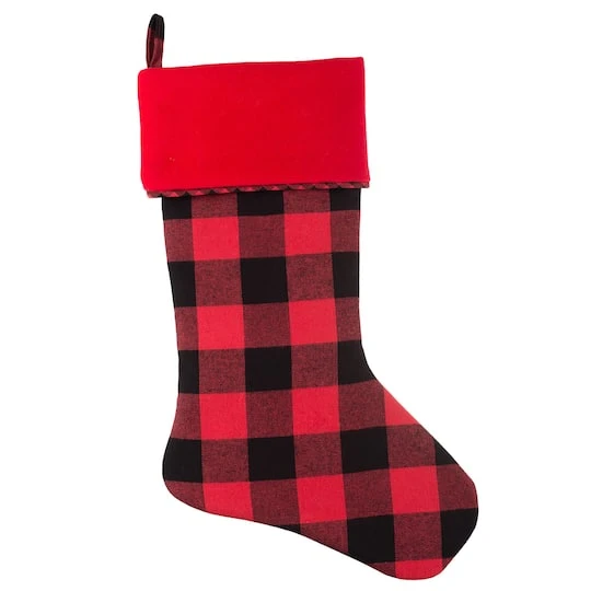 Haute Decor HangRight™ 20" Red & White Buffalo Check Stocking, 4ct. 1 Haute Decor HangRight™ 20" Red & White Buffalo Check Stocking, 4ct.