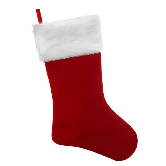 Haute Decor HangRight™ 20" Deluxe Red & White Fur Cuff Stocking, 4ct. 1 Haute Decor HangRight™ 20" Deluxe Red & White Fur Cuff Stocking, 4ct.