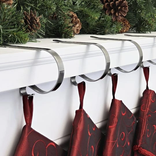 Original MantleClip® Brushed Nickel Stocking Holders, 4ct. 3 Original MantleClip® Brushed Nickel Stocking Holders, 4ct. - Image 3