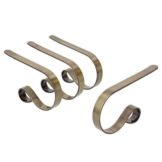 Original MantleClip® Antique Brass Stocking Holders, 4ct. 1 Original MantleClip® Antique Brass Stocking Holders, 4ct.
