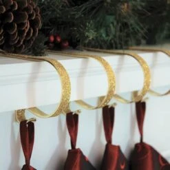 Original MantleClip® Gold Glitter Stocking Holders, 4ct. -Northlight Sale Store D349603S 2