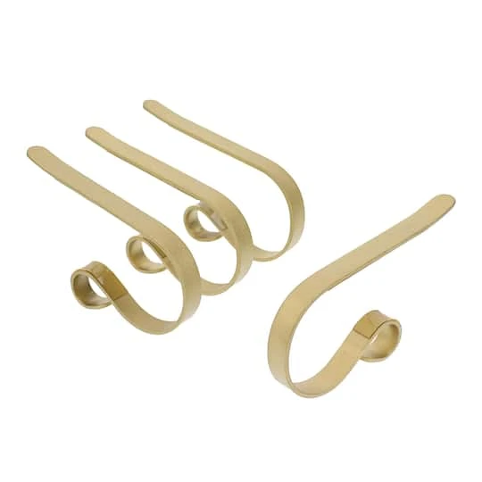 Original MantleClip® Textured Gold Stocking Holders, 4ct. 1 Original MantleClip® Textured Gold Stocking Holders, 4ct.