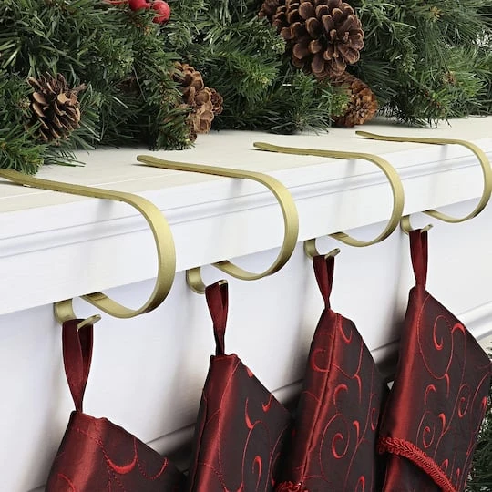 Original MantleClip® Textured Gold Stocking Holders, 4ct. 3 Original MantleClip® Textured Gold Stocking Holders, 4ct. - Image 3