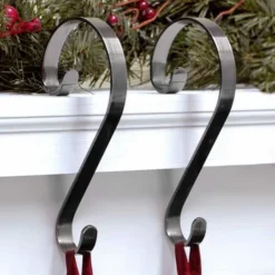 Haute Decor Stocking Scroll® Brushed Nickel Stocking Holders, 2ct. 5 Haute Decor Stocking Scroll® Brushed Nickel Stocking Holders, 2ct. -Northlight Sale Store D349628S 2