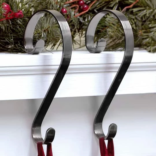 Haute Decor Stocking Scroll® Brushed Nickel Stocking Holders, 2ct. 3 Haute Decor Stocking Scroll® Brushed Nickel Stocking Holders, 2ct. - Image 3