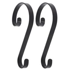 Haute Decor Stocking Scroll® Matte Black Stocking Holders, 2ct.