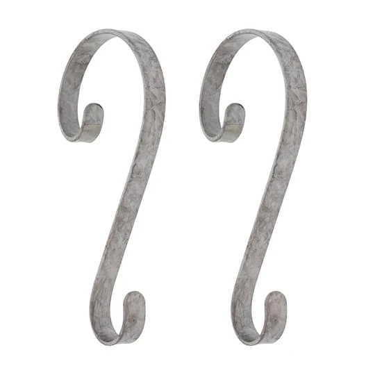 Haute Decor Stocking Scroll® Galvanized Stocking Holders, 2ct. 2 Haute Decor Stocking Scroll® Galvanized Stocking Holders, 2ct. - Image 2