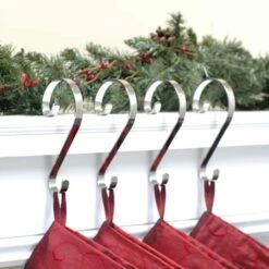 Haute Decor Stocking Scroll® Silver Stocking Holders, 4ct. -Northlight Sale Store D349641S 2