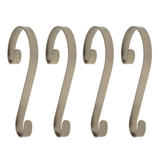 Haute Decor Stocking Scroll® Pewter Stocking Holders, 4ct. 1 Haute Decor Stocking Scroll® Pewter Stocking Holders, 4ct.