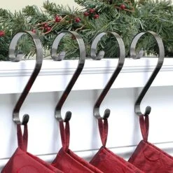 Haute Decor Stocking Scroll® Brushed Nickel Stocking Holders, 4ct. 6 Haute Decor Stocking Scroll® Brushed Nickel Stocking Holders, 4ct. -Northlight Sale Store D349645S 2