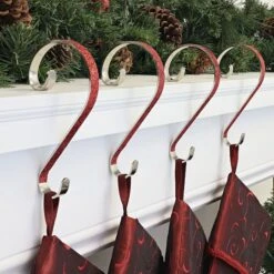 Haute Decor Stocking Scroll® Red Glitter Stocking Holders, 4ct. 5 Haute Decor Stocking Scroll® Red Glitter Stocking Holders, 4ct. -Northlight Sale Store D349653S 2