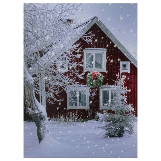 Northlight LED Lighted Red Snowy Barn House Christmas Wall Art 1 Northlight LED Lighted Red Snowy Barn House Christmas Wall Art