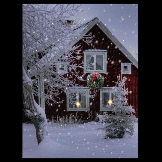 Northlight LED Lighted Red Snowy Barn House Christmas Wall Art 6 Northlight LED Lighted Red Snowy Barn House Christmas Wall Art - Image 6