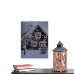 Northlight LED Lighted Red Snowy Barn House Christmas Wall Art 13 Northlight LED Lighted Red Snowy Barn House Christmas Wall Art -Northlight Sale Store D361830S 14