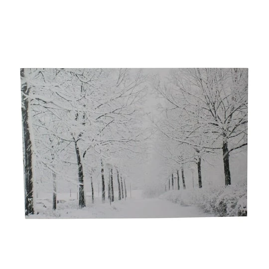 Northlight Fiber Optic Lighted Snowfall Winter Lane Christmas Canvas Wall Art 2 Northlight Fiber Optic Lighted Snowfall Winter Lane Christmas Canvas Wall Art - Image 2