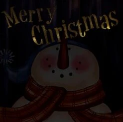 Northlight LED Lighted "Merry Christmas" Snowman Christmas Canvas Wall Art -Northlight Sale Store D361841S 3