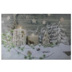 Northlight LED Lighted Country Rustic Winter Christmas Canvas Wall Art -Northlight Sale Store D361842S 4
