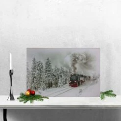 Northlight Winter Woods Train Fiber Optic & LED Lighted Canvas Wall Art -Northlight Sale Store D361844S 2