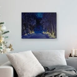 Northlight LED Lighted Nighttime In The Woods Winter Scene Canvas Wall Art -Northlight Sale Store D361851S 2