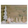 Northlight LED Lighted Flickering Candles And Winter Wooden Trees Canvas Wall Art