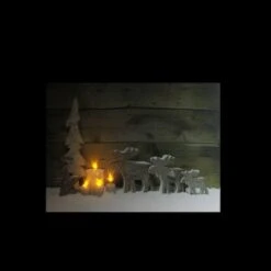 Northlight LED Lighted Flickering Candles And Winter Wooden Moose Canvas Wall Art -Northlight Sale Store D361863S 3