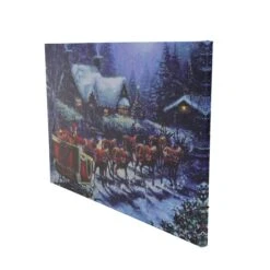 Northlight LED Lighted Santa Claus In Sleigh Christmas Canvas Wall Art -Northlight Sale Store D361864S 2