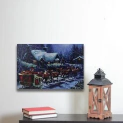 Northlight LED Lighted Santa Claus In Sleigh Christmas Canvas Wall Art -Northlight Sale Store D361864S 4