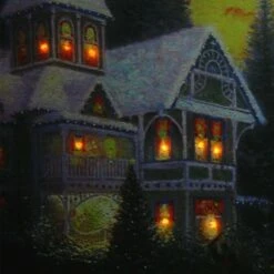 Northlight LED Lighted Victorian Christmas At Sunset Canvas Wall Art -Northlight Sale Store D361867S 3