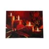 Northlight LED Lighted Glitter Striped Candles With Poinsettia & Bow Christmas Wall Art