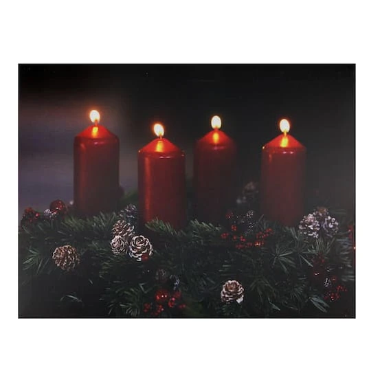 Northlight Pre-Lit Red And Black LED Flickering Candle Christmas Wall Art 2 Northlight Pre-Lit Red And Black LED Flickering Candle Christmas Wall Art - Image 2