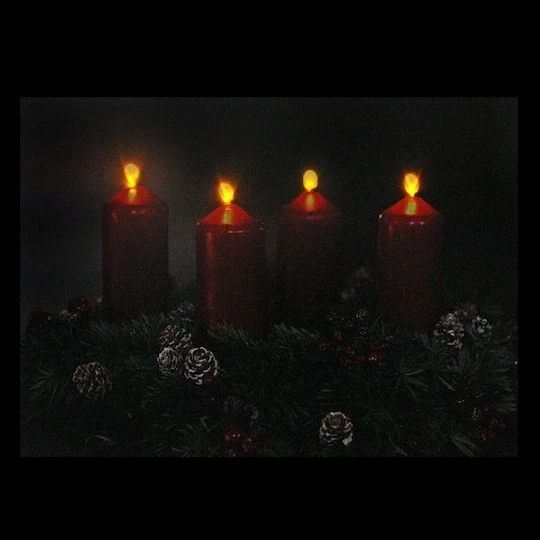Northlight Pre-Lit Red And Black LED Flickering Candle Christmas Wall Art 3 Northlight Pre-Lit Red And Black LED Flickering Candle Christmas Wall Art - Image 3