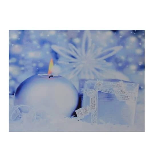 Northlight LED Lighted Candle & Gift Wintry Scene Christmas Canvas Wall Art 2 Northlight LED Lighted Candle & Gift Wintry Scene Christmas Canvas Wall Art - Image 2