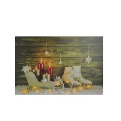 Northlight Christmas Ice Skates & Sleigh LED Lighted Canvas Wall Art -Northlight Sale Store D361878S 1 1