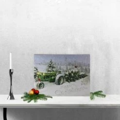 Northlight LED Lighted Merry Christmas Tractor Canvas Wall Art -Northlight Sale Store D361884S 2