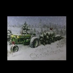 Northlight LED Lighted Merry Christmas Tractor Canvas Wall Art -Northlight Sale Store D361884S 4