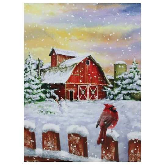 Northlight LED Back Lit Snowy Sunset Barn Scene Christmas Wall Art 2 Northlight LED Back Lit Snowy Sunset Barn Scene Christmas Wall Art - Image 2