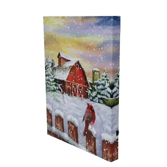 Northlight LED Back Lit Snowy Sunset Barn Scene Christmas Wall Art 3 Northlight LED Back Lit Snowy Sunset Barn Scene Christmas Wall Art - Image 3