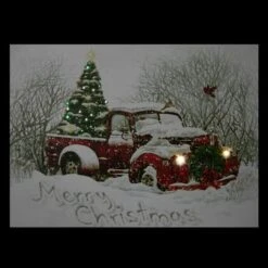 Northlight LED Lighted Truck & Tree Christmas Canvas Wall Art -Northlight Sale Store D361892S 13