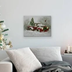 Northlight LED Lighted Truck & Tree Christmas Canvas Wall Art -Northlight Sale Store D361892S 2