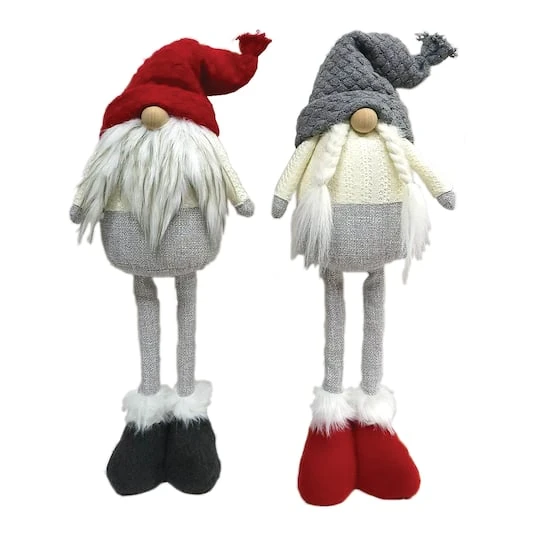 Santa's Workshop 20" Gnomes, Set Of 2 1 Santa's Workshop 20" Gnomes, Set Of 2