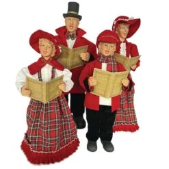 Santa's Workshop Red Plaid Carolers Set -Northlight Sale Store D362333S 1 1